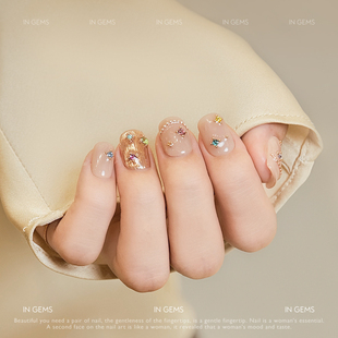 In Gems布契拉提美甲穿戴式可拆卸假指甲光疗贴片手工穿戴甲