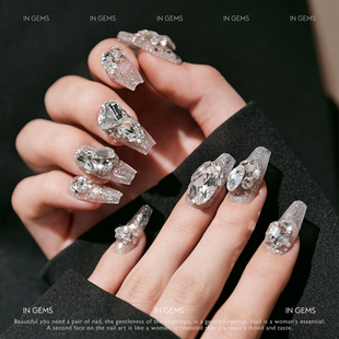 In Gems晶之钻穿戴美甲假指甲光疗贴片定制孕妇新娘显白成品甲片