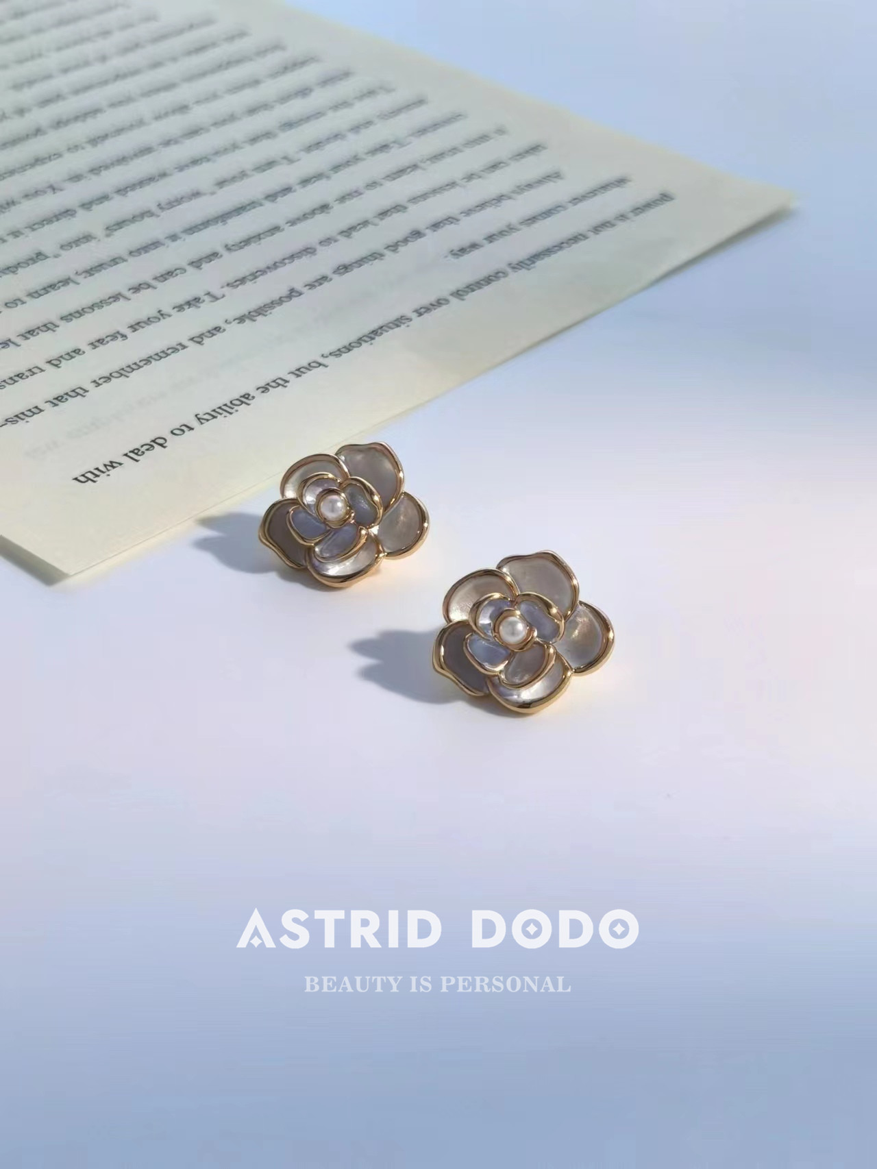 astrid dodo玫瑰花型耳钉 女夏季耳环简约气质日韩风法式小众设计