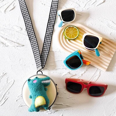 【送收纳盒】mikibobo儿童折叠墨镜男女孩时尚遮阳防晒太阳眼镜