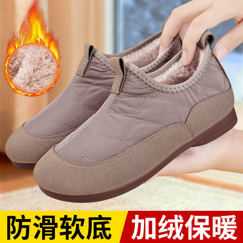 老北京布鞋女冬加绒加厚妈妈棉鞋
