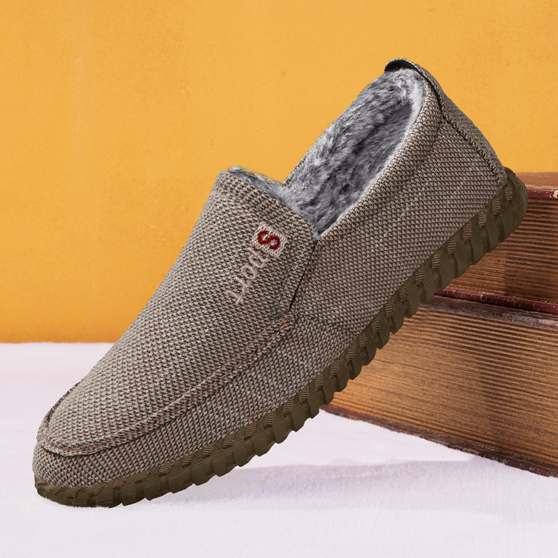 中年爸爸棉鞋防滑商务保暖