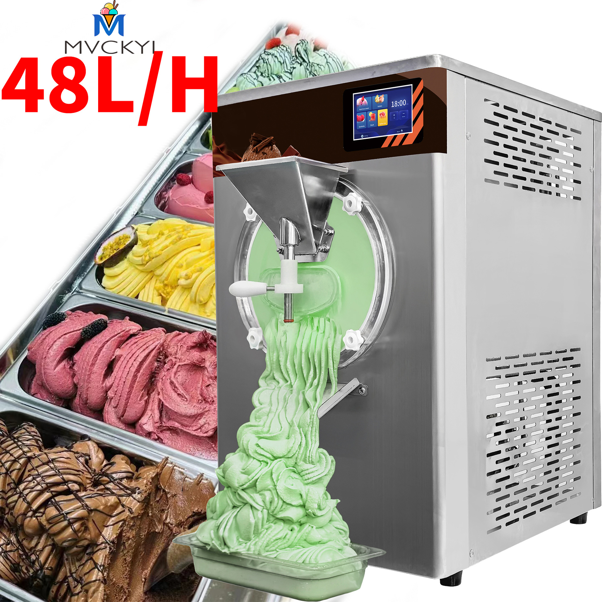 明毅48L/H连续冰淇淋奶浆机网红速冻机Ice Lemonade Machine