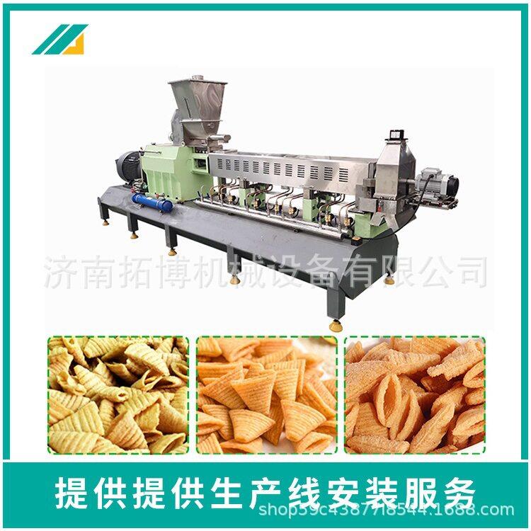 麦烧双螺杆膨化机 休闲零食加工制造设备 夹心米果膨化食品生产线