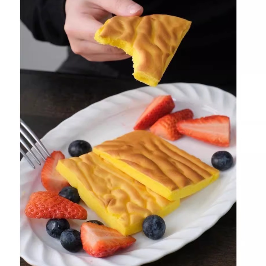 虎皮蛋糕片，低糖微甜，早餐代餐绵密湿润口感绝了