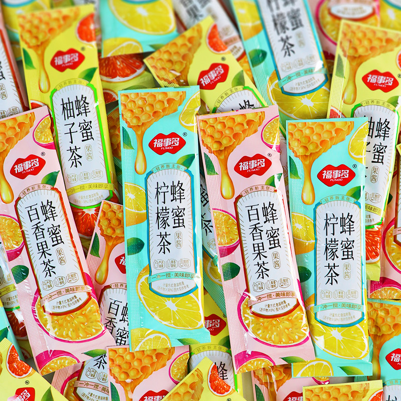 福事多蜂蜜百香果茶柚子茶柠檬茶果酱水果茶散装条状冲品饮品零食