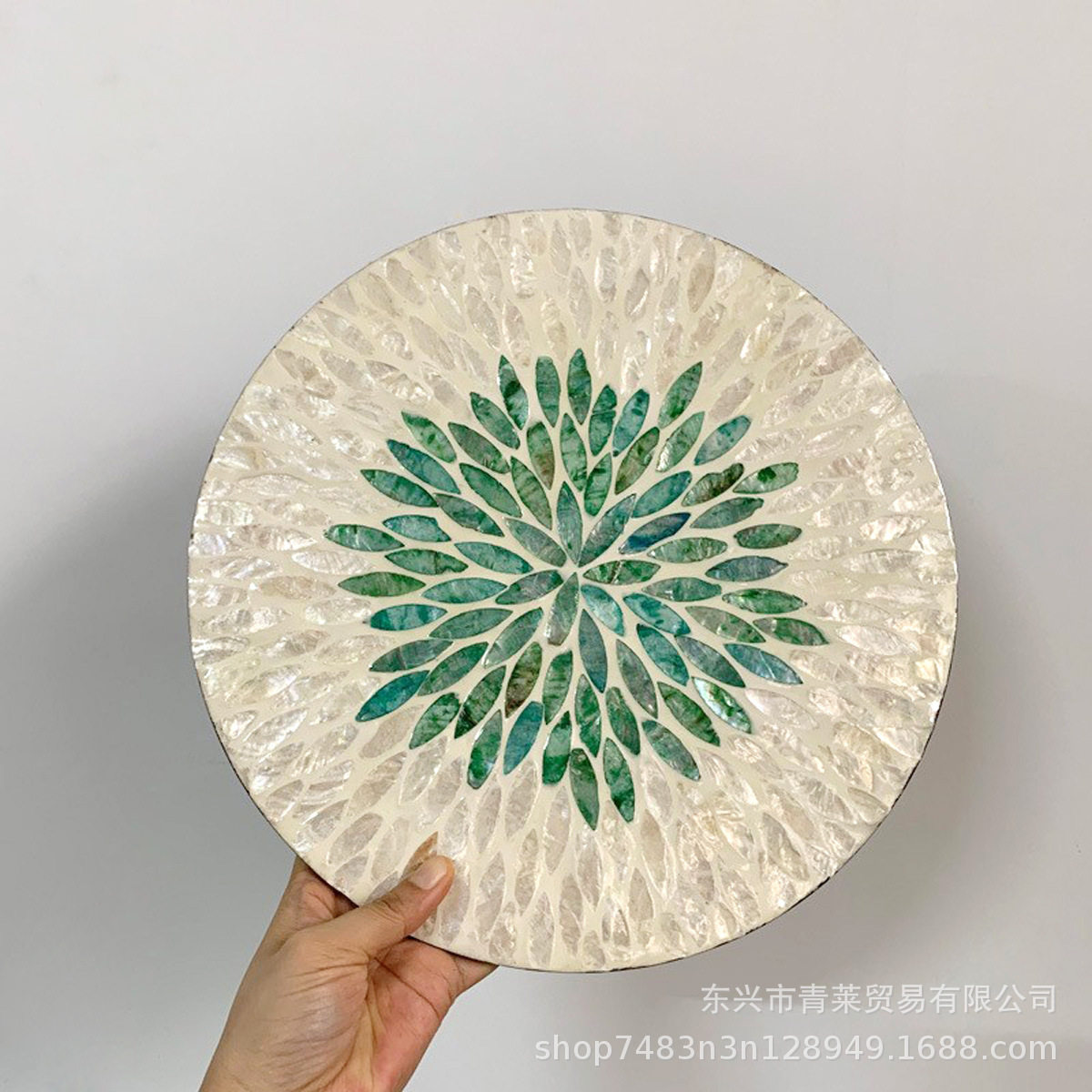 加大号圆形天然贝壳餐垫西餐厅专用菜垫子陶瓷隔热垫防油波西米亚