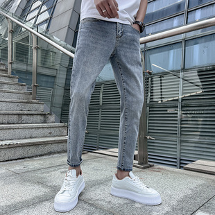 复古九分小脚牛仔裤 27韩修身 155 男26码 社会精神小伙潮男9分牛仔裤