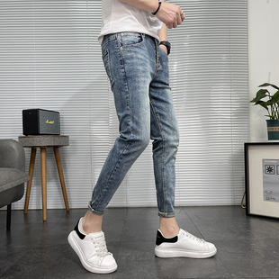 男简约百搭净版 小脚牛仔裤 九分裤 26码 子 155款 27弹力裤 矮个子修身