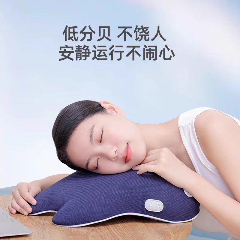小巧颈椎按摩器护颈仪办公室家用小型背部腰部按摩仪加热靠枕背垫