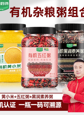九月的诗有机杂粮粥组合 五红粥 黑润素养粥 黄小米 杂粮粥米组合