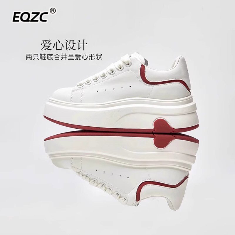 爱心厚底增高5.4cm小白鞋女2026