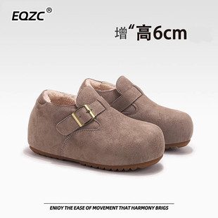 舒适一脚蹬休闲单鞋 增高6公分小个子勃肯鞋 时尚 新款 女2025冬季