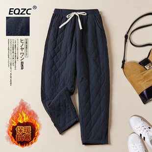 女秋冬外穿2025秋冬季 棉裤 新款 子爆款 加绒加厚妈妈裤 夹棉羽绒棉裤