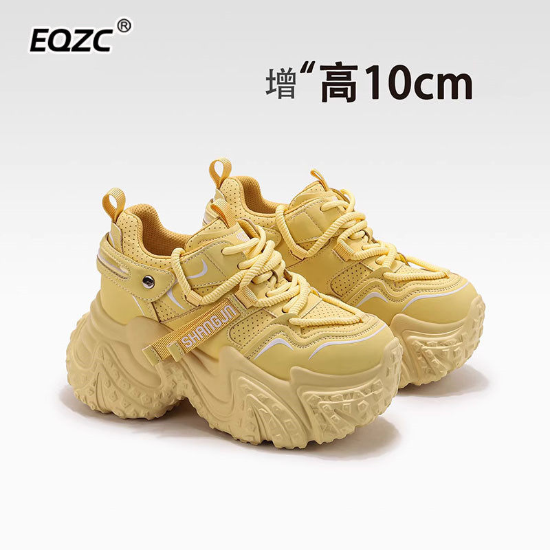 高端厚底老爹鞋女2026春秋新款运动复古阿甘鞋港版出游增高休闲鞋