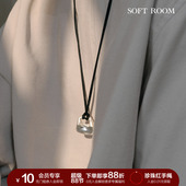 锁包吊坠拉丝刺绣肌理长项链配饰高级感小众设计简约礼物SOFTROOM