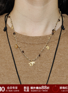 SOFT ROOM小马金钱结编绳项链配饰小众设计高级感本命年生日礼物