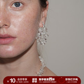 SOFT 限时四折秒杀 ROOM天然白水晶花环耳环多戴银针小众设计