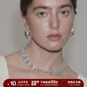 SOFT ROOM灰蓝猫眼大串珠项链锁骨链轻奢小众原创设计高级