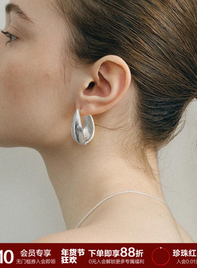 SOFT ROOM果荚双面叶片耳环复古百搭小众原创设计高级感配饰礼物