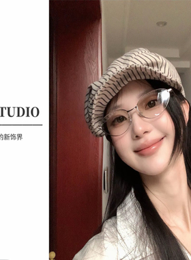 【xf studio】小饭的时尚复古老钱风超轻猫眼银框潮流百搭镜