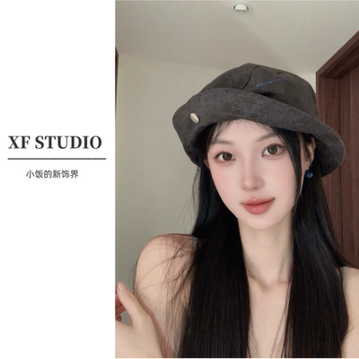 小饭初秋大檐水桶帽时尚休闲风