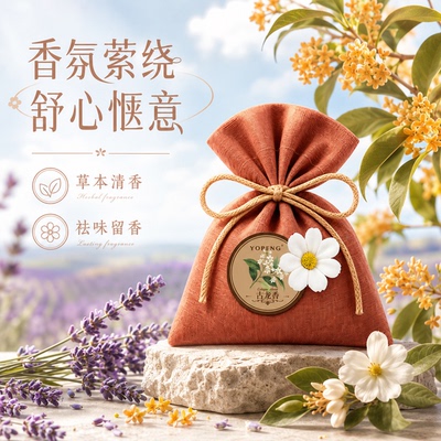 YOPENG桂花香包衣柜除味留香卫生间香水车载香薰香氛熏衣草香囊