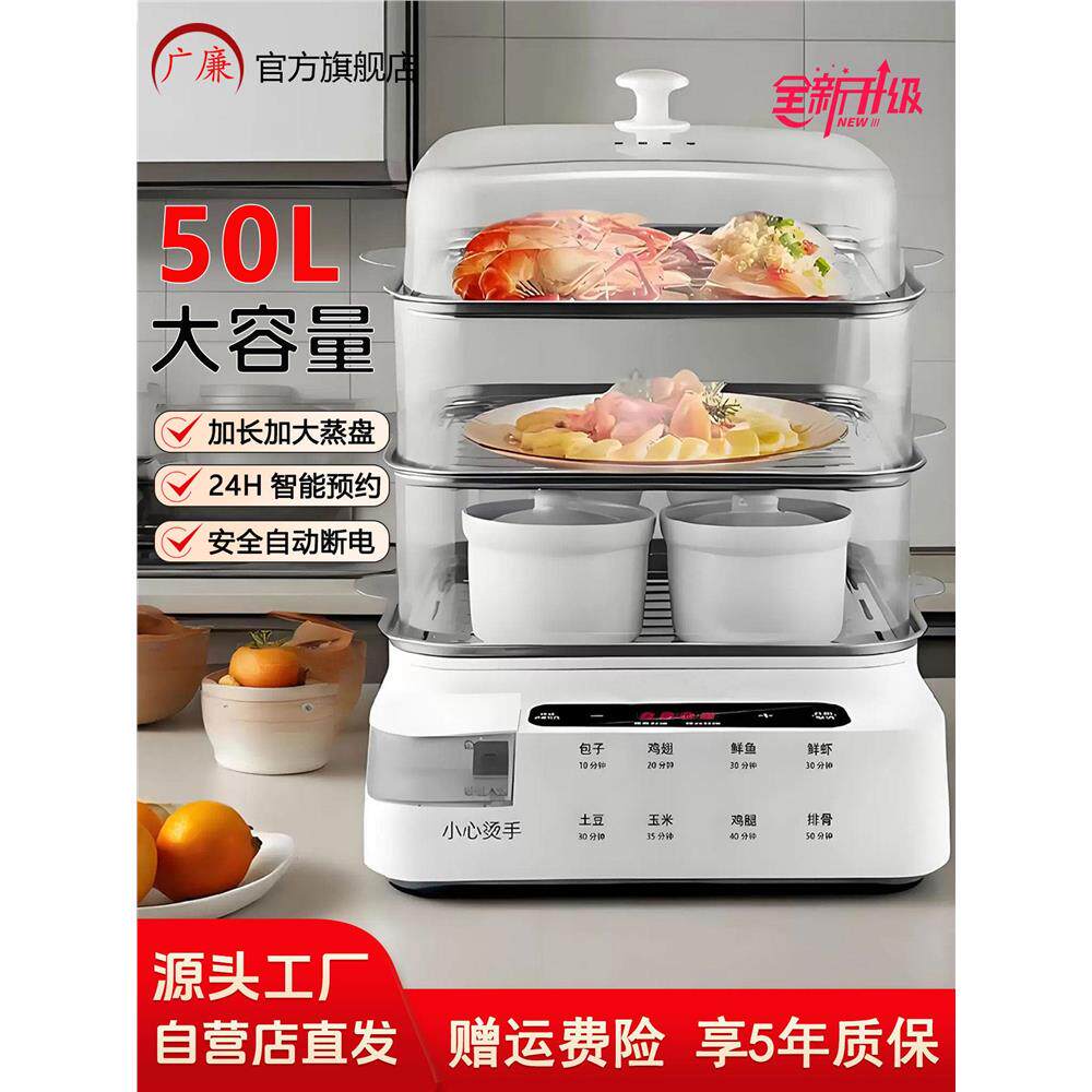 电蒸锅多功能家用三层电煮锅2025新款蒸煮一体锅多层自动断电定时