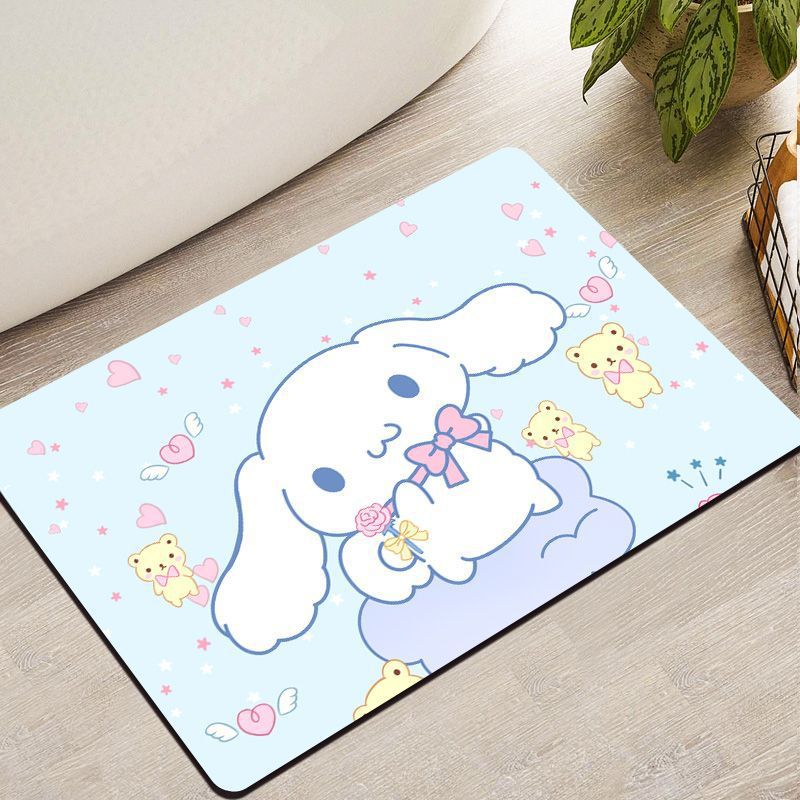 卡通硅藻泥浴室防滑地毯速干可裁剪吸水玉桂狗卫生间门口脚垫地垫