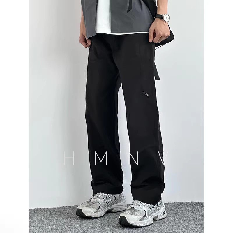 HMN Studio日系复古户外冲锋休闲裤薄款三防运动宽松直筒男生裤子图片