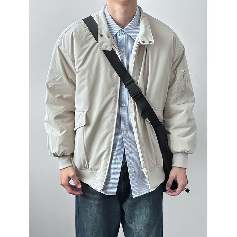 HMNStudio日系简约立领飞行夹克
