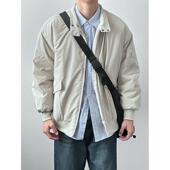 HMN Studio日系简约哈灵顿立领夹克男加厚美式 休闲百搭棉服外套