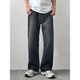 男宽松百搭阔腿长裤 HMN Studio复古潮流直筒宽松休闲做旧牛仔裤