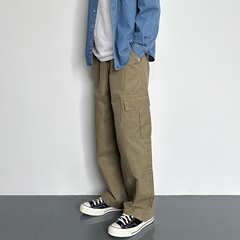 HMN Studio2024春秋新款日系复古多口袋直筒工装裤阔腿休闲长裤男