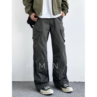 HMN Studio美式复古多口袋日系工装裤宽松休闲潮阔腿松弛感裤子男