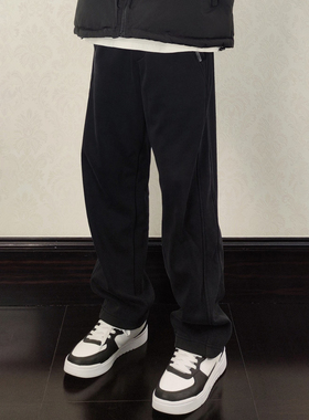 HMN Studio日系复古抽绳透气百搭垂感卫裤男士运动长裤宽松休闲裤
