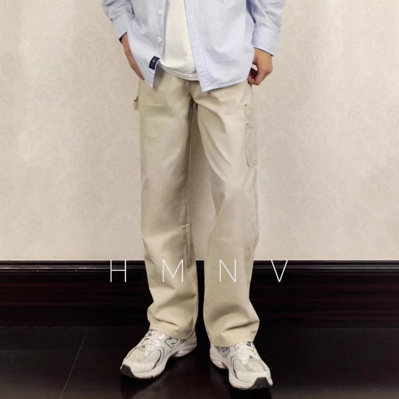 HMN Studio2024春秋日系基础款直筒工装裤男宽松阔腿百搭休闲长裤