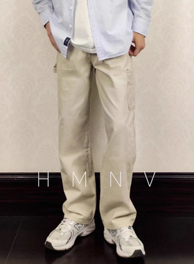 HMN Studio2024春秋日系基础款直筒工装裤男宽松阔腿百搭休闲长裤