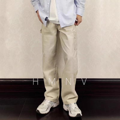 HMN Studio2024春秋日系基础款直筒工装裤男宽松阔腿百搭休闲长裤