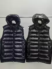 American Classic Glossy Lightweight down Vest for Men with Hood, Lightweight and Warm Sleeveless Jacket, Casual and Versatile