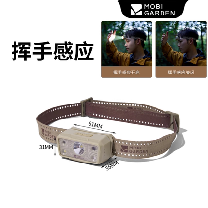 牧高笛户外露营防水强光超亮可充电头戴式LED感应徒步钓鱼头灯