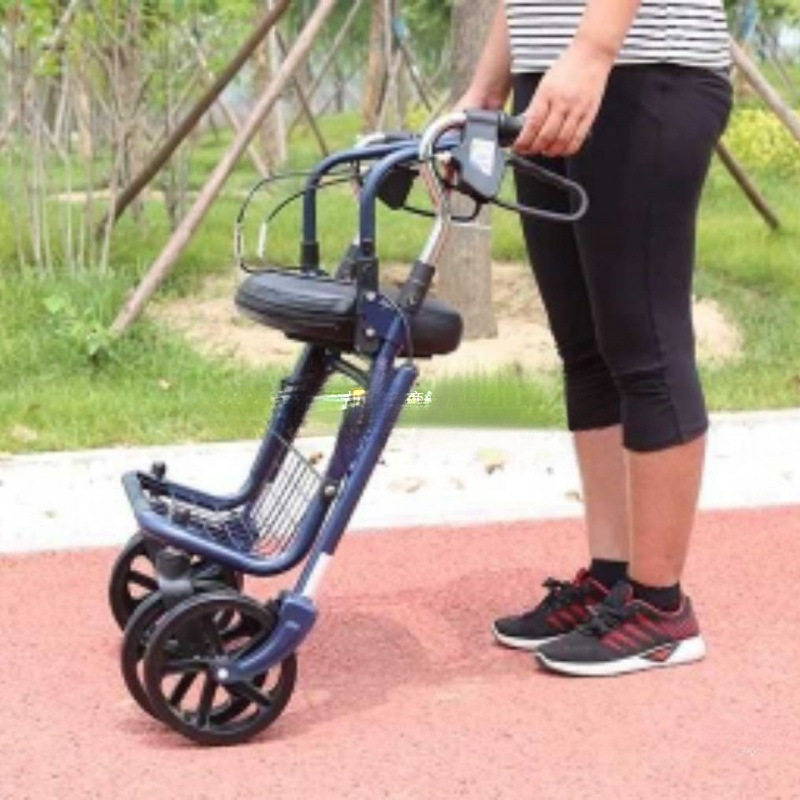 老年购物老人手推小拉买菜四轮可坐助行代步新品可折叠其他可以