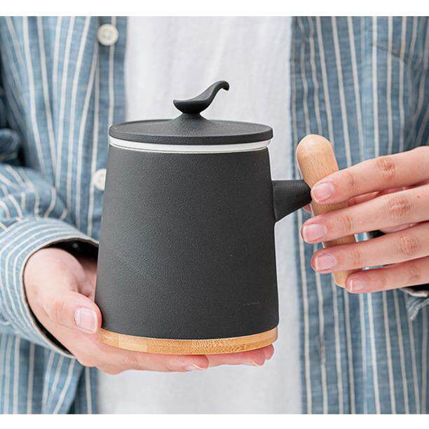 茶杯陶瓷杯子茶水分离杯过滤高颜值泡茶杯办公马克杯带盖logo