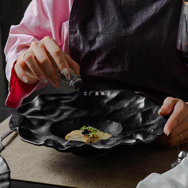 创意草帽盘陶瓷菜盘批发家用西式沙拉碗西餐浓汤盘意面盘子