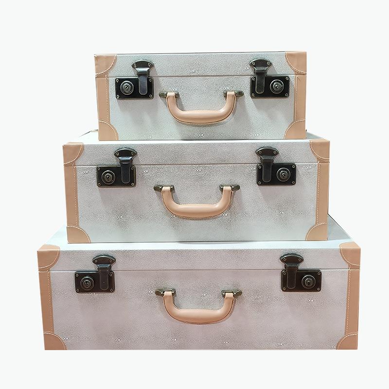 皮质手提箱样板房衣帽间橱窗摄影陈列道具展示箱子创意摆件复古箱