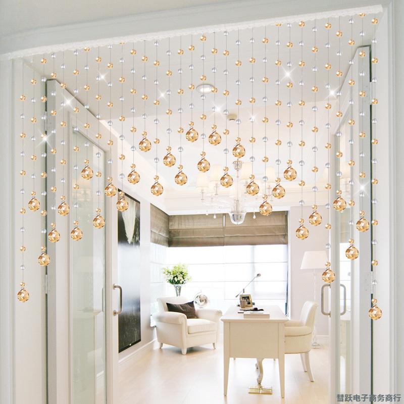珠帘水晶门帘隔断帘家用客厅卫生间卧室帘子装饰新款免打孔玄关帘