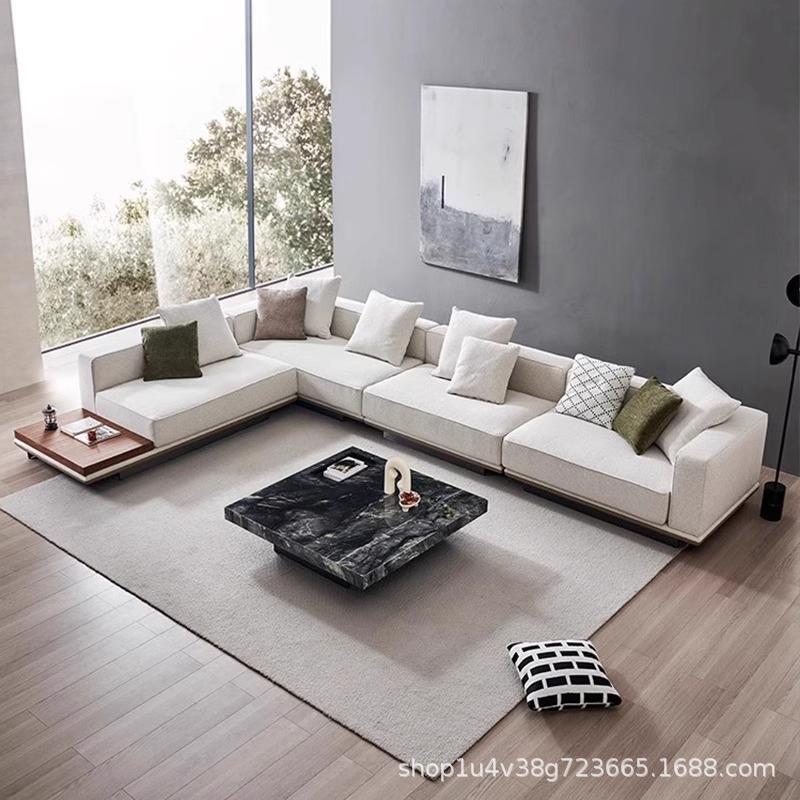 意式极简地平线沙发2025年新款大户型大平层棉麻布艺沙发高弹