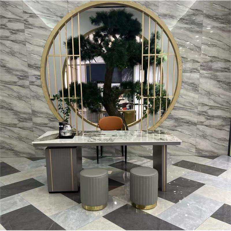 简约现代阳台岩板茶桌椅组合轻奢功夫烧水壶一体办公室家用茶台