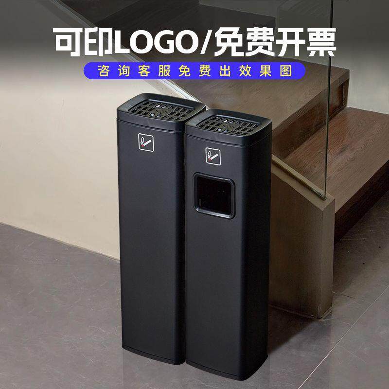 商场不锈钢烟灰柱商用圆形烟灰缸走廊吸烟区落地灭烟缸烟灰桶户外