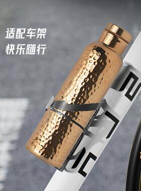 新款手工捶打凹凸纹理不锈钢杯子625ml电镀铜保温杯美式大口水壶